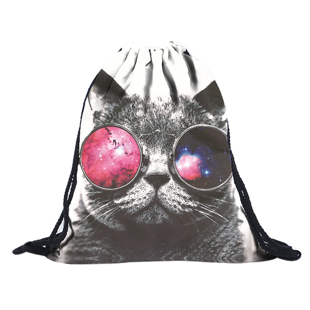 3D Cool Cat Printing Backpack