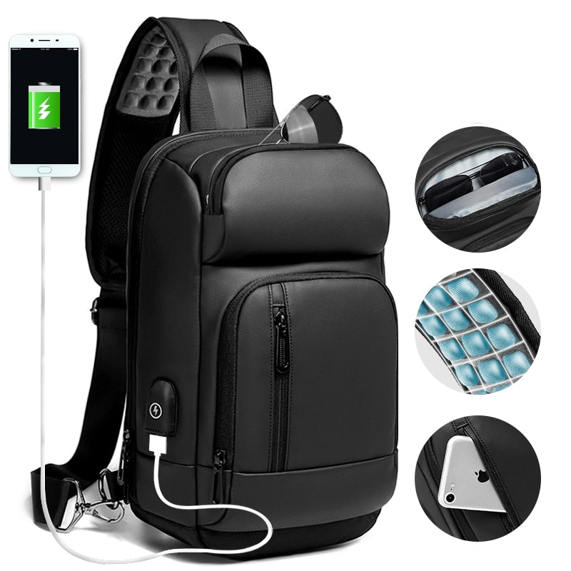 Casual Chest Bags with USB Charging
